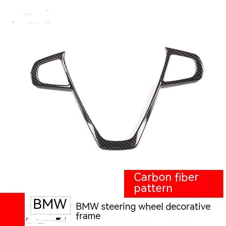 Carbon fibre pattern ABS plastic button frame for BMW steering wheel.