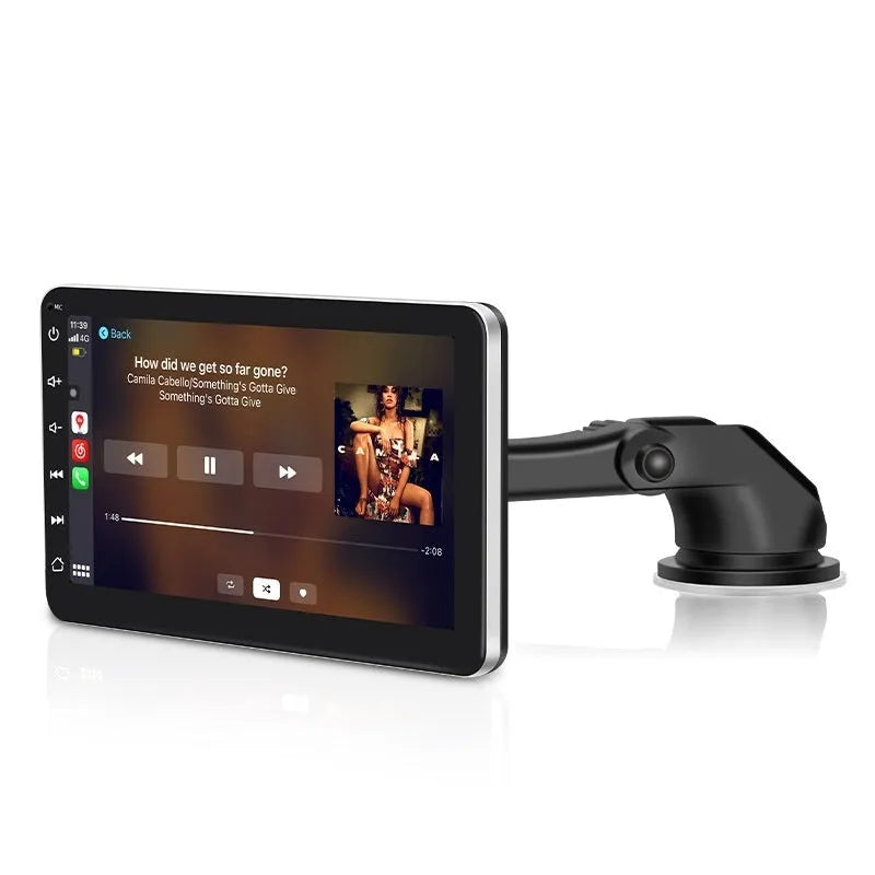 7-inch wireless car GPS navigation system with universal mounting brackets on dashboard