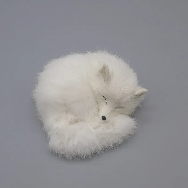 Artificial fox fur decorative handicraft in red, white or yellow colours, 15cm long