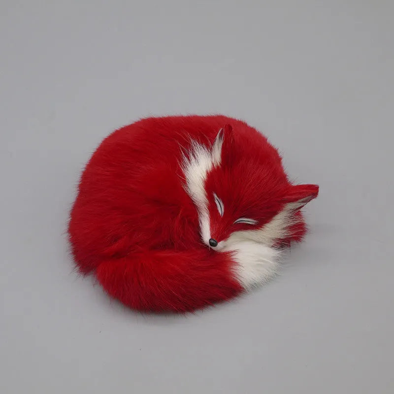 Artificial fox fur decorative handicraft in red, white or yellow colours, 15cm long
