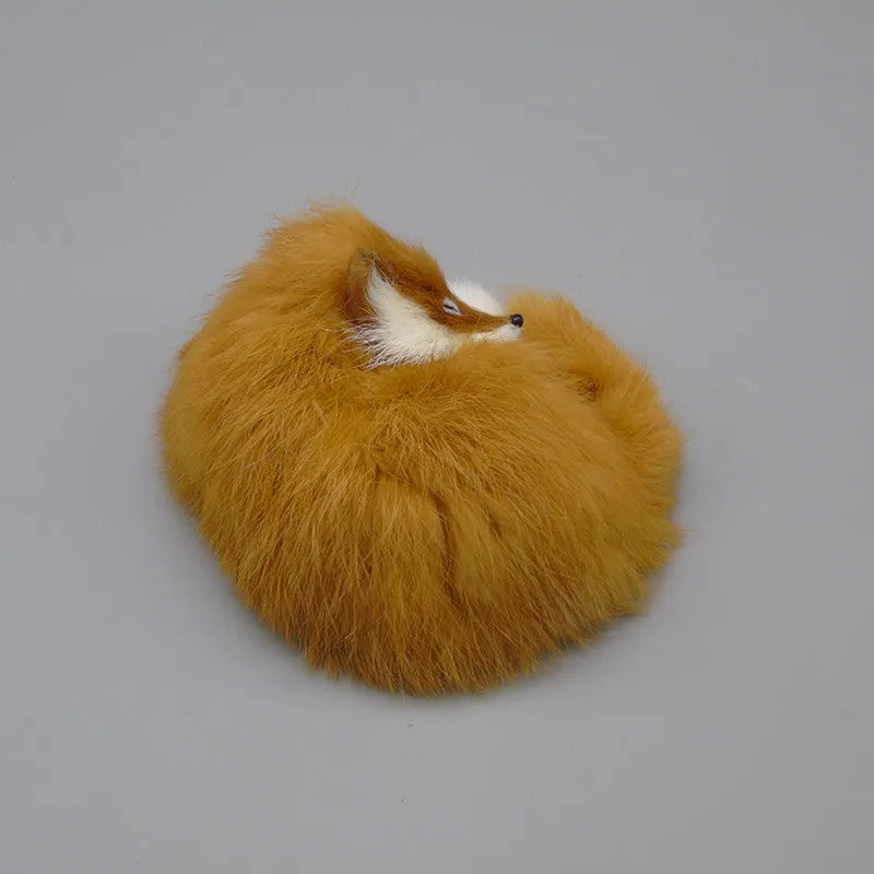 Artificial fox fur decorative handicraft in red, white or yellow colours, 15cm long