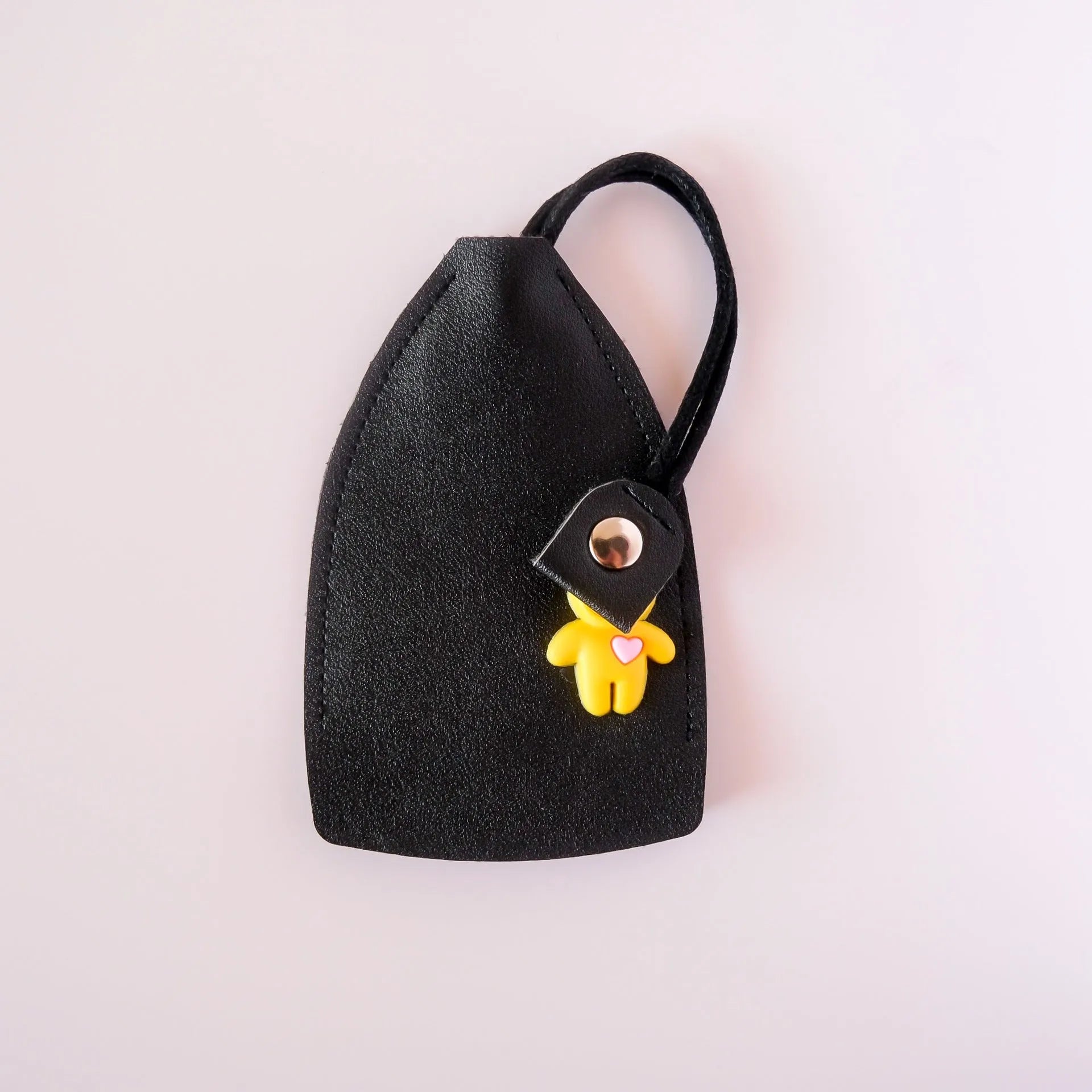 PU leather car key case showing interior storage for keys and credit cards in available colour options