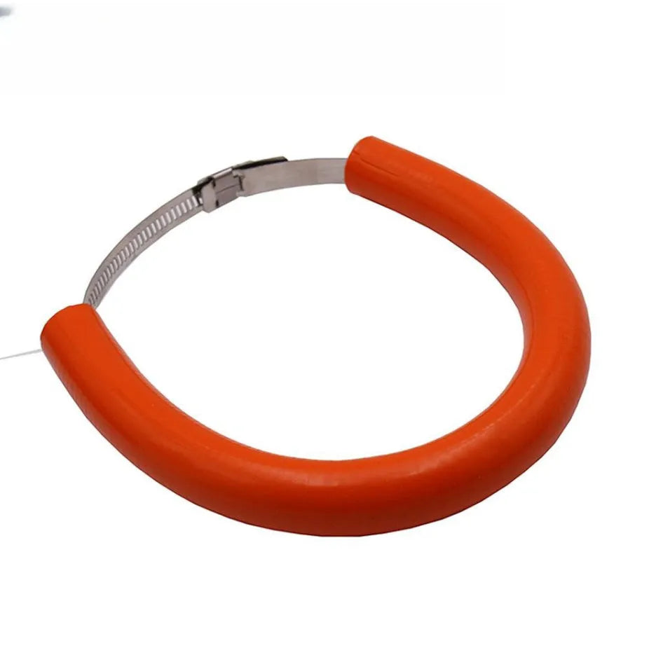 Universal motorcycle exhaust pipe gasket in black, blue and orange colours