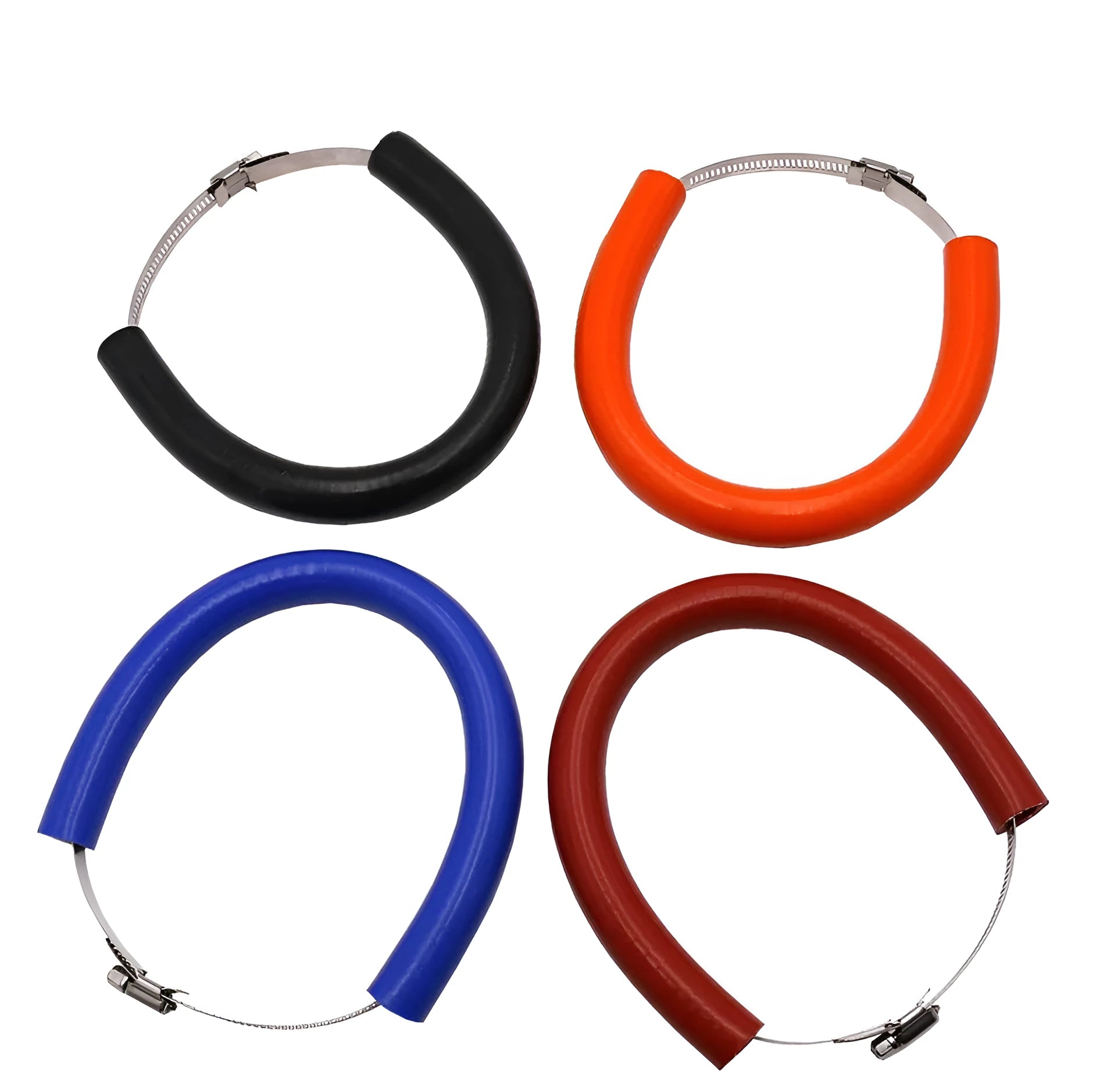 Universal motorcycle exhaust pipe gasket in black, blue and orange colours