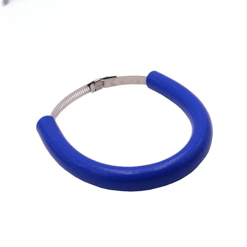 Universal motorcycle exhaust pipe gasket in black, blue and orange colours
