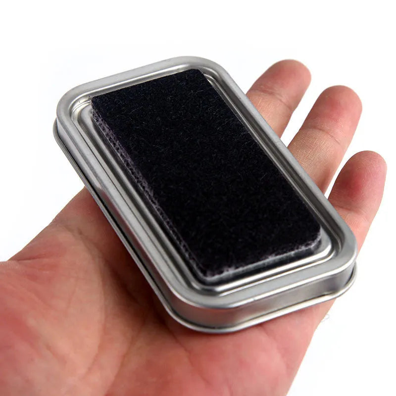 Quick-drying oily ink pad for rubber stamps in rectangle shape, showing colour options.