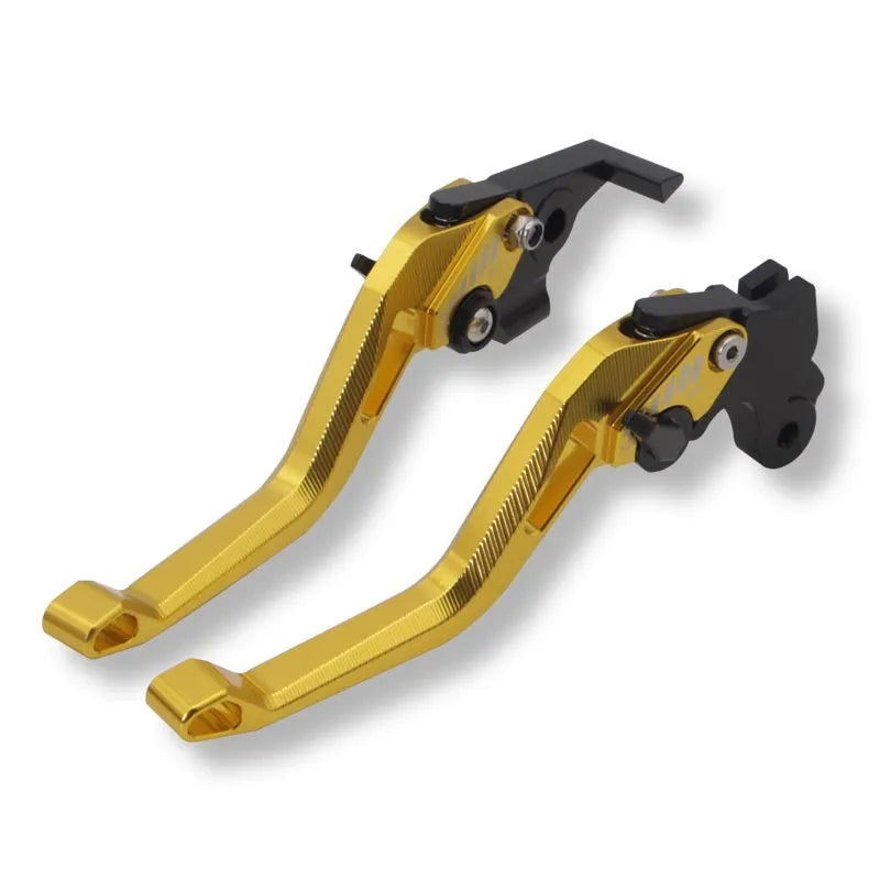 Motorcycle metal clutch lever in two-finger design showing colour options