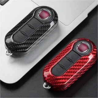 Carbon fibre and glass fibre replacement shells for automobile key fobs in three colour options