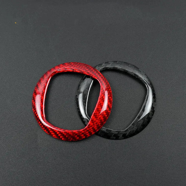 Real dry carbon carbon fibre steering wheel decorative frame in black or red colour options