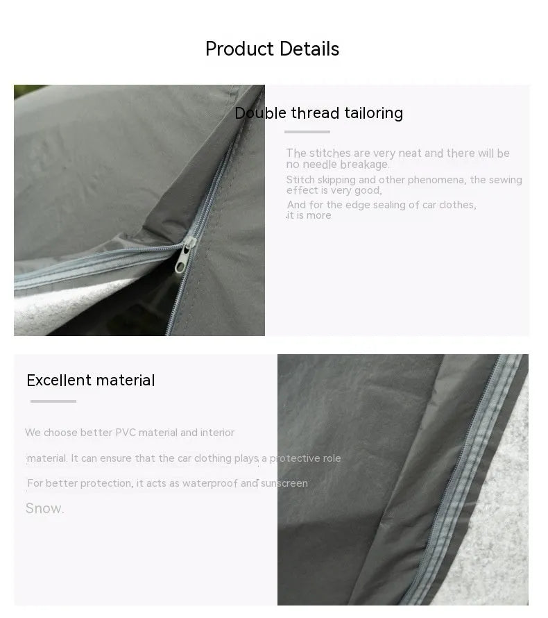 Grey Volkswagen car cover with PVC chemical fibre material shown in outdoor setting