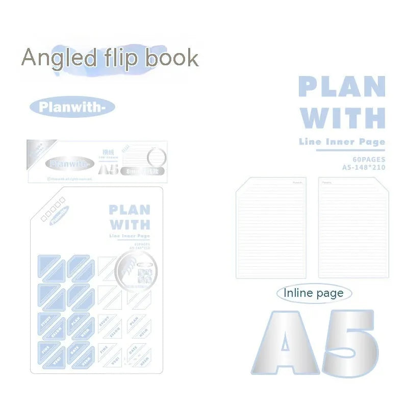 Oblique angle artsy ins style student notebook in A5 or B5 size with salt series design