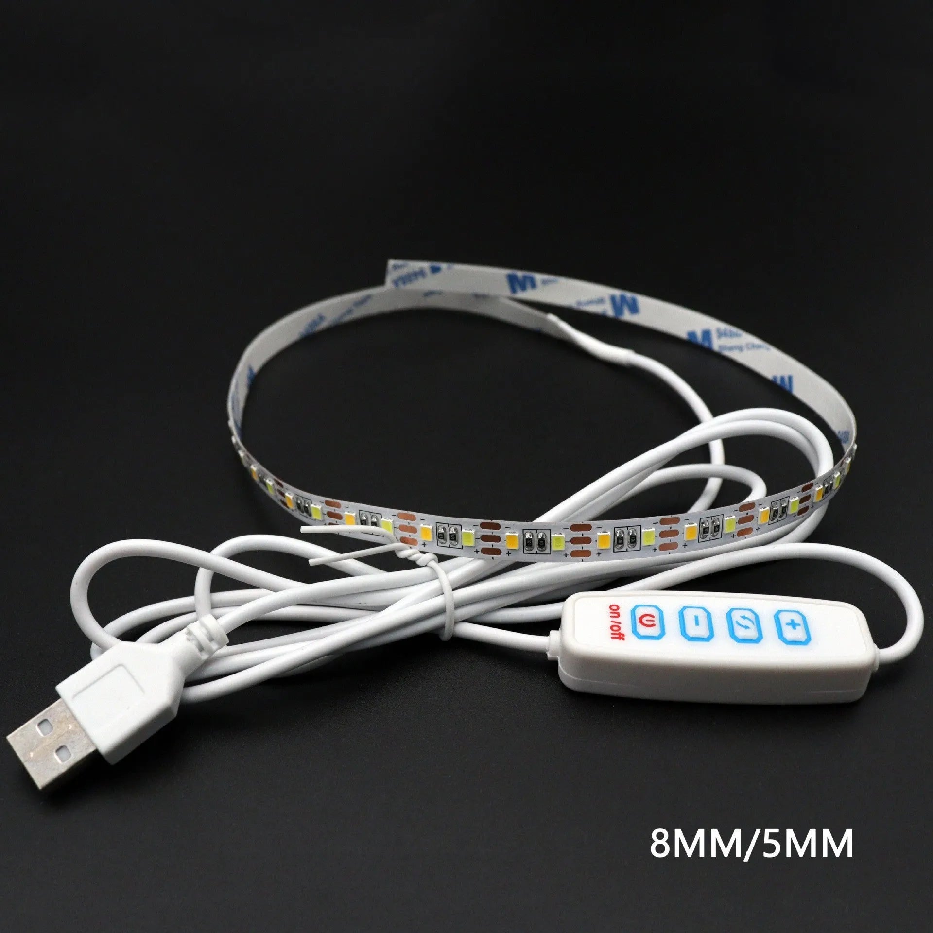 USB two-colour dimmable LED light strip 120 beads 2835 non-waterproof 5V