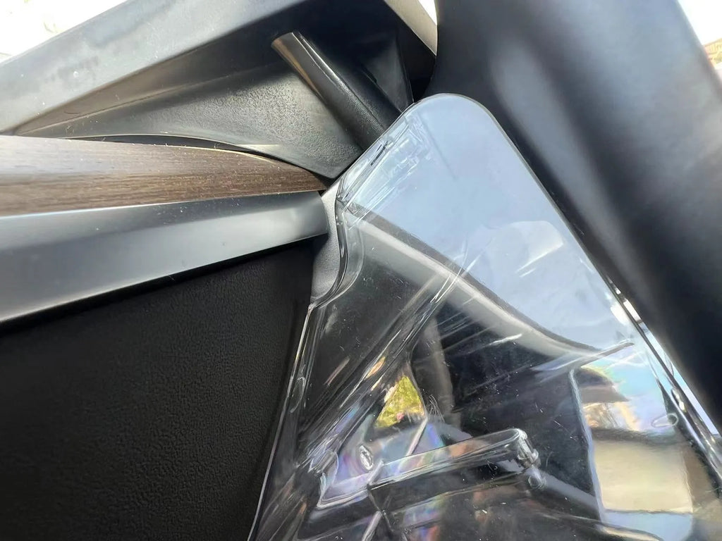Black ABS storage box for Tesla Model 3 and Y centre console with napkin paper box.
