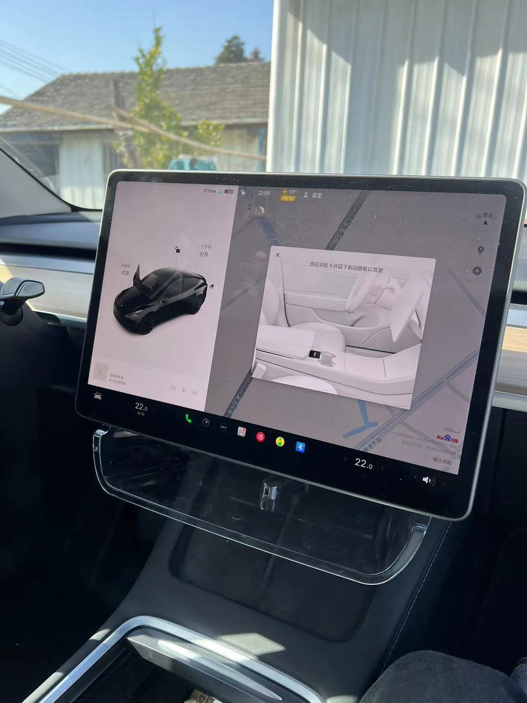 Black ABS storage box for Tesla Model 3 and Y centre console with napkin paper box.