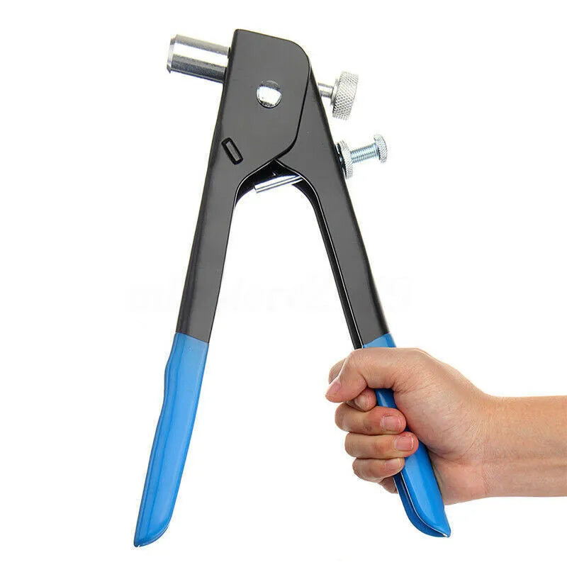Alloy steel manual riveter nut set showing tool body and nose assembly