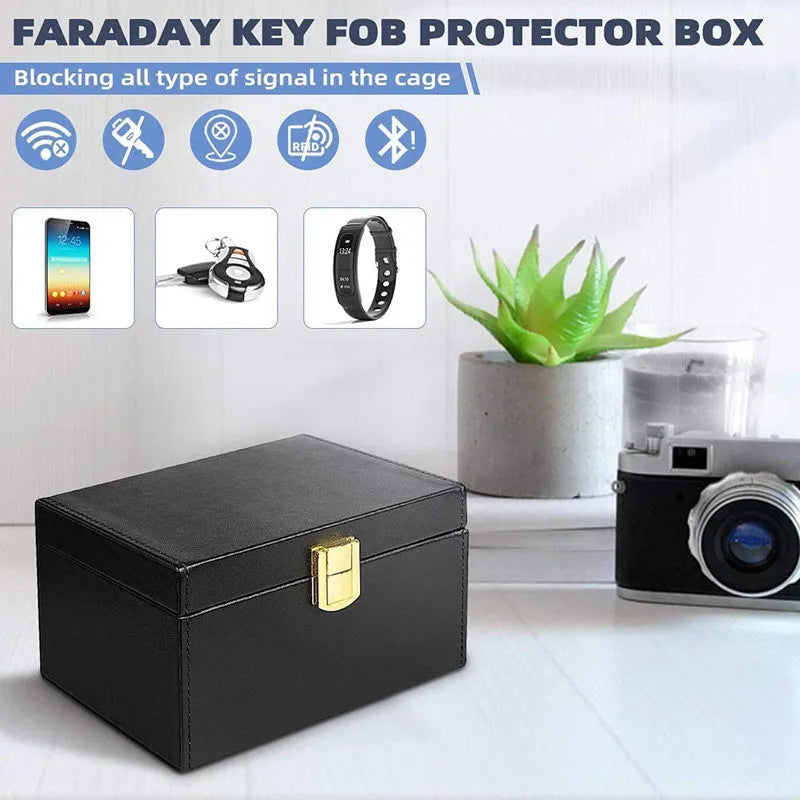 Carbon fibre design RFID shielding box and two key cases for anti-theft signal protection