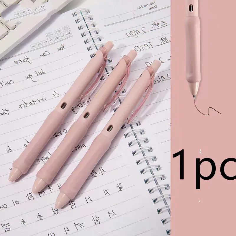 Macaron colour press gel pen with 0.5mm tip in three colour options for student writing
