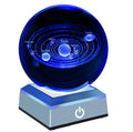 K9 crystal glass solar system ball with planets visible inside, available in 60mm 80mm 100mm sizes