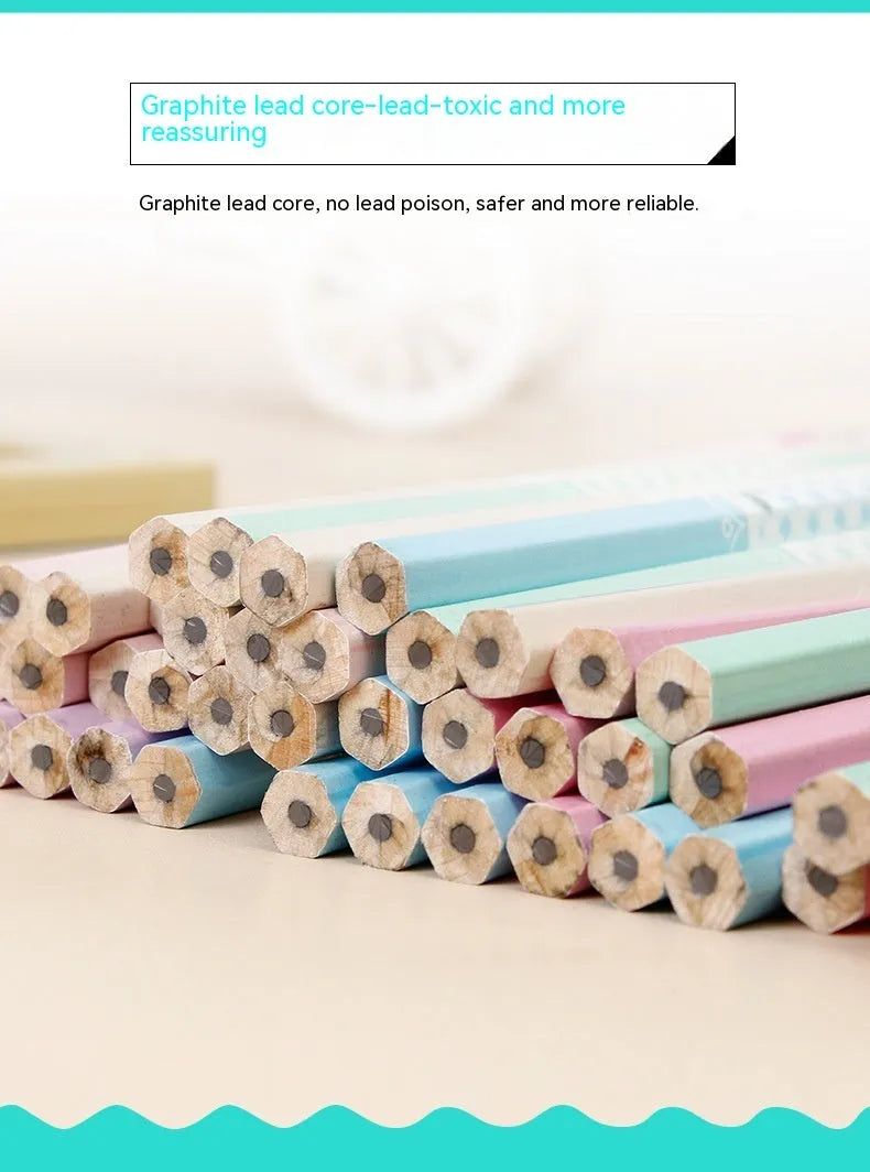 Basswood hexagonal HB pencil bulk pack showing 50 barrels.