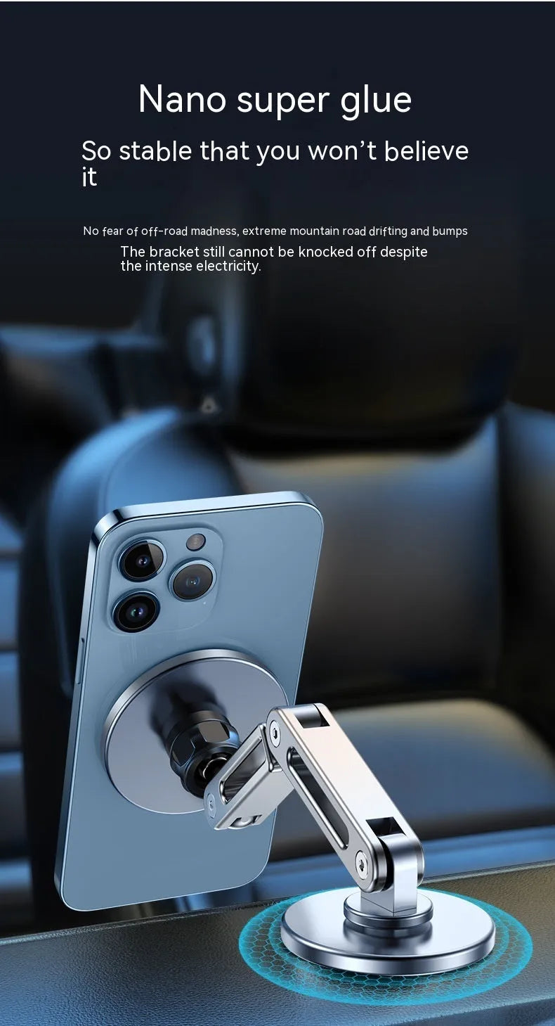 Aluminium alloy magnetic car phone holder with 360-degree rotation in Noble Black