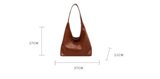 PU leather large shoulder bag with adjustable strap and zip closure in multiple colour options