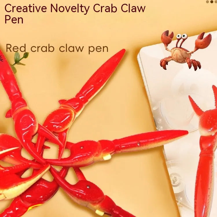 Ballpoint pen with crab design and pressing can clip mechanism