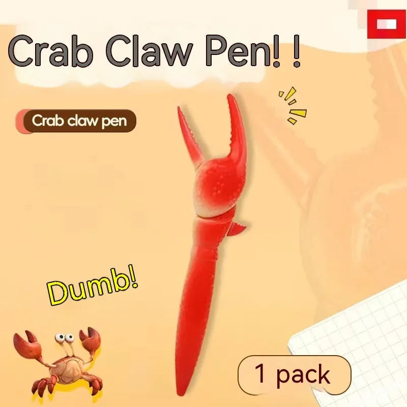 Ballpoint pen with crab design and pressing can clip mechanism