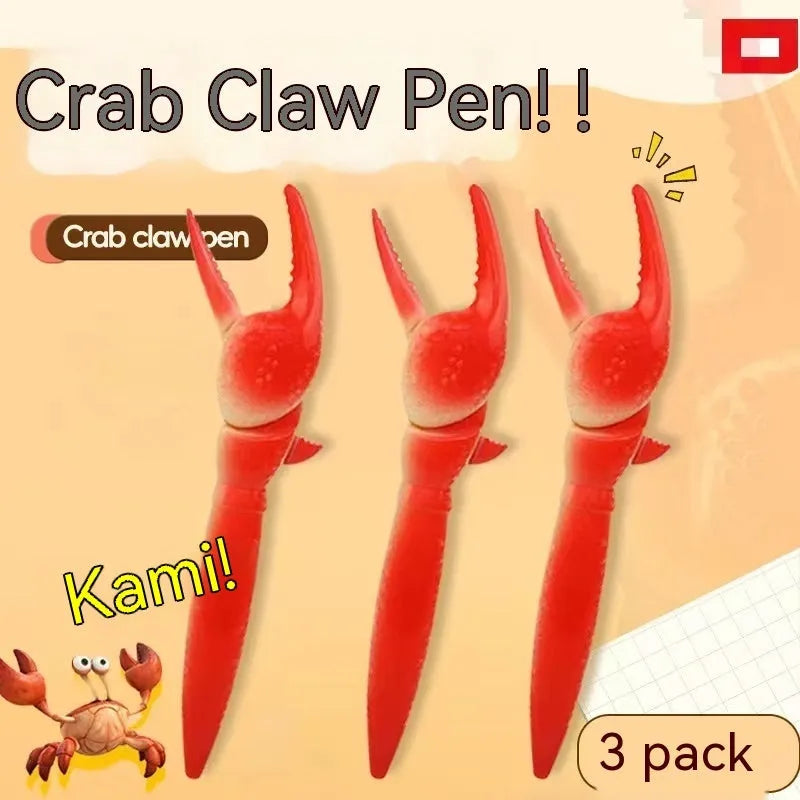 Ballpoint pen with crab design and pressing can clip mechanism