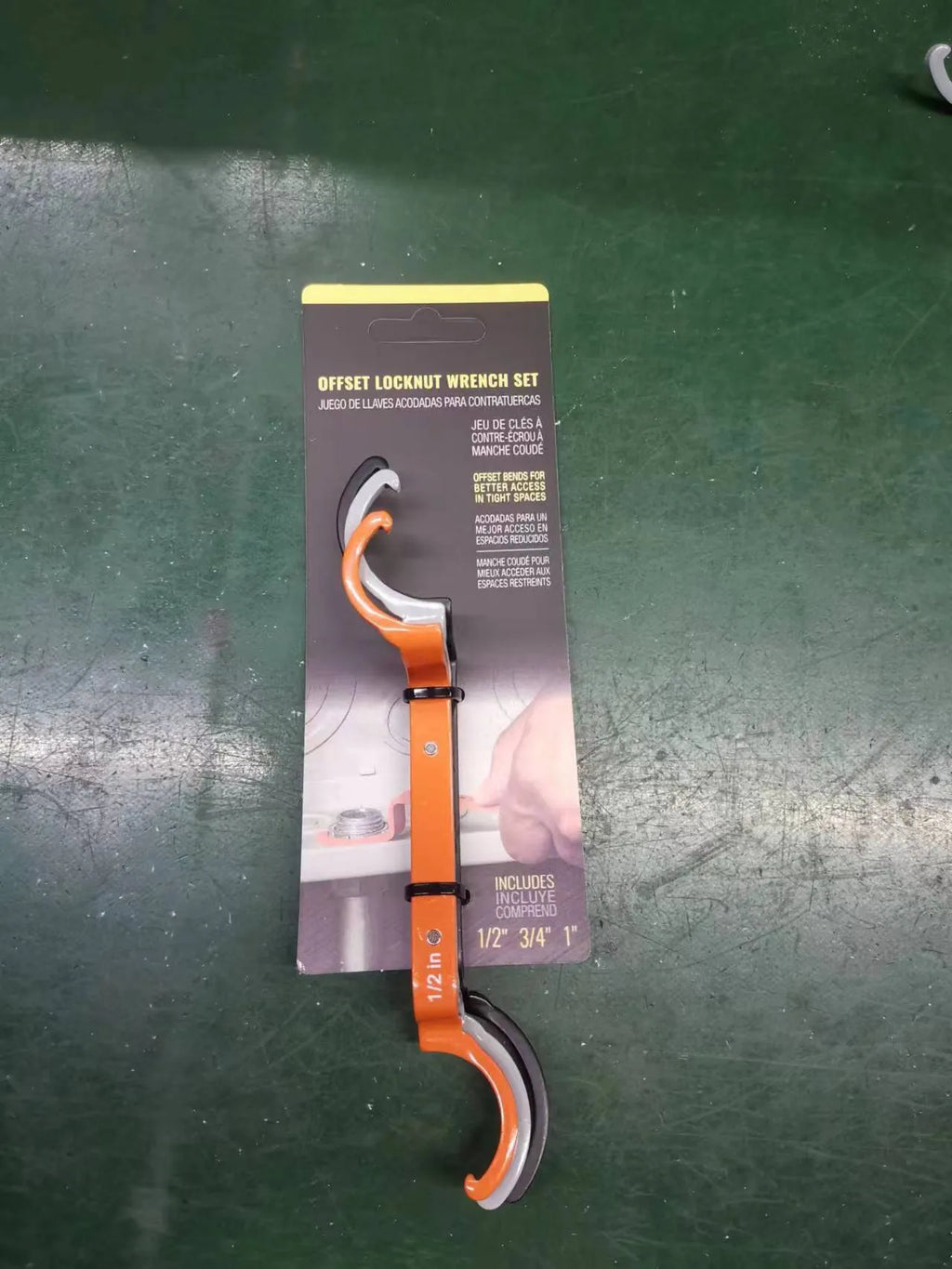 Crescent magnetic suction wrench three-piece set showing orange, grey and black colour-coded spanners