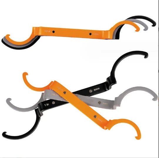 Crescent magnetic suction wrench three-piece set showing orange, grey and black colour-coded spanners
