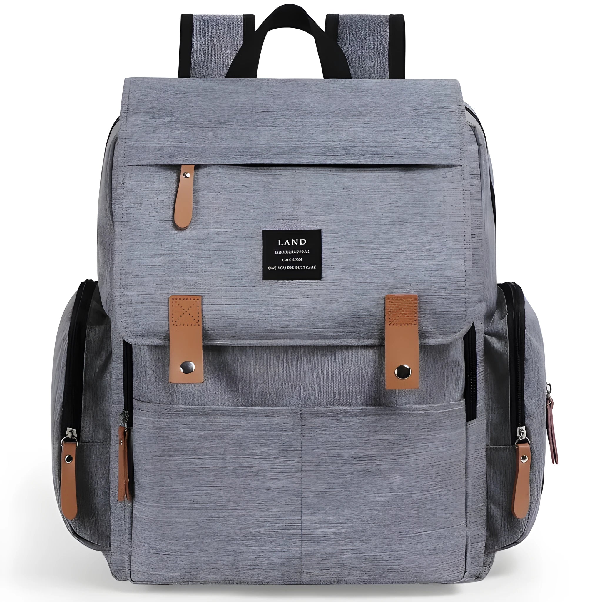 Landuo Mother large grey oxford cloth diaper backpack with changing mat.