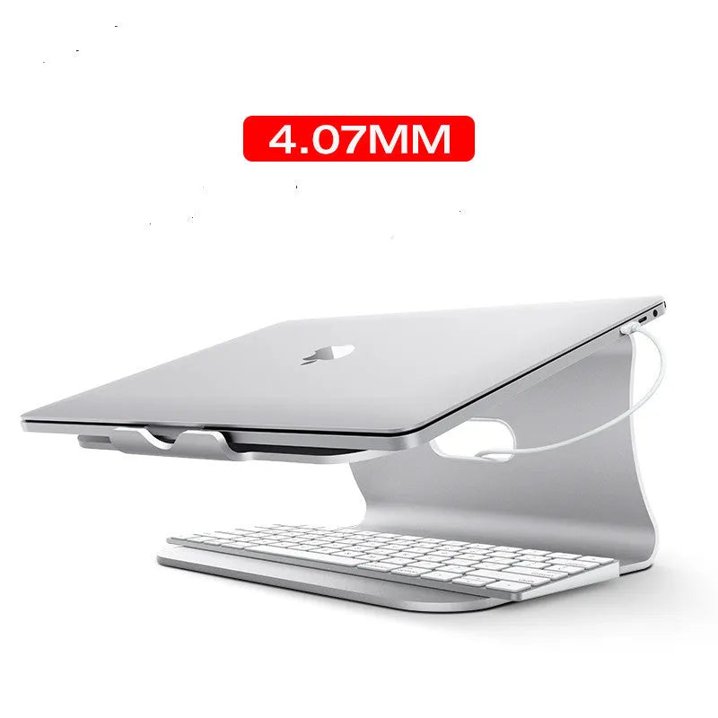 Aluminium notebook cooling bracket with rotary mechanism in silver and grey colour options