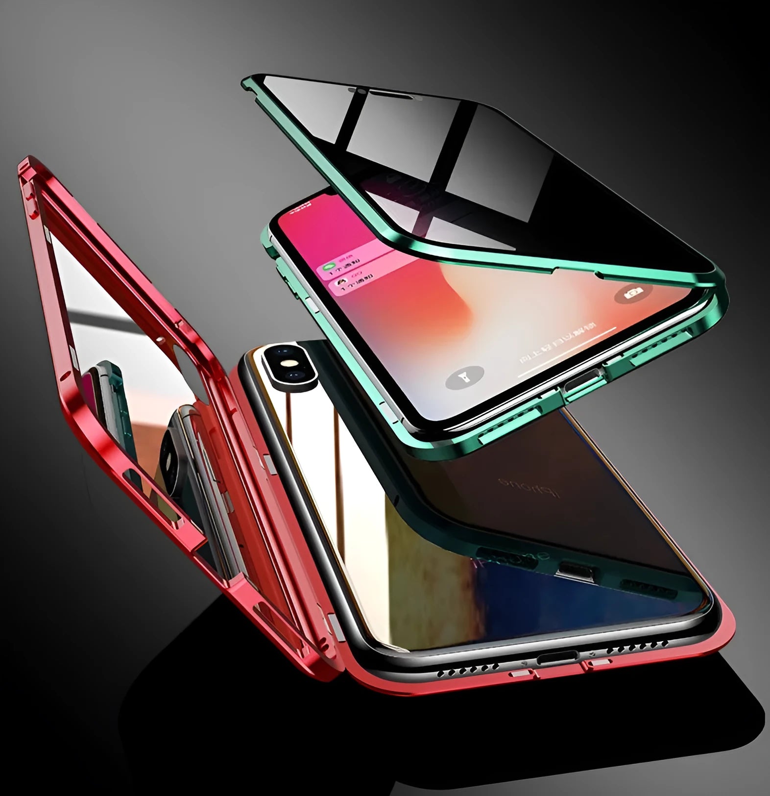Samsung Galaxy magnetic privacy phone case with anti-peeping screen in closed position showing magnetic closure