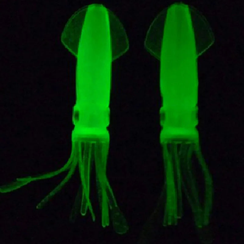 Luminous squid bait 105mm 8.5g soft plastic light green bionic shape for sea fishing