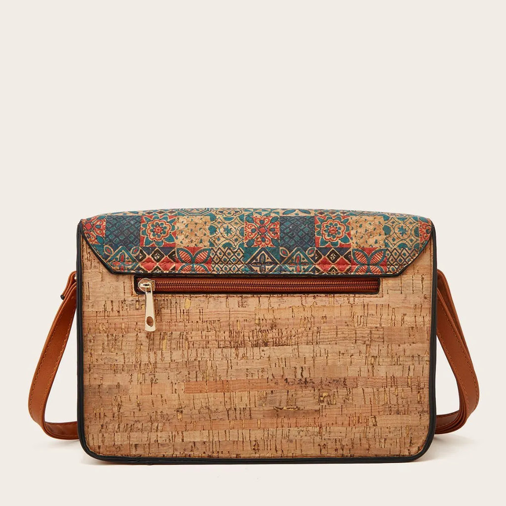 Women's printed PU crossbody bag with large capacity and adjustable shoulder strap