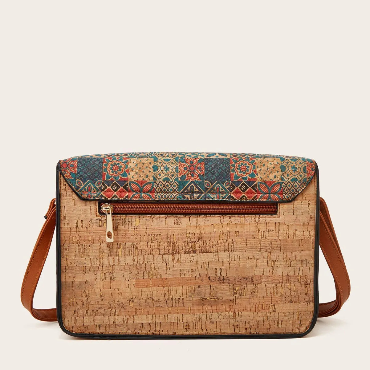 Women's printed PU crossbody bag with large capacity and adjustable shoulder strap