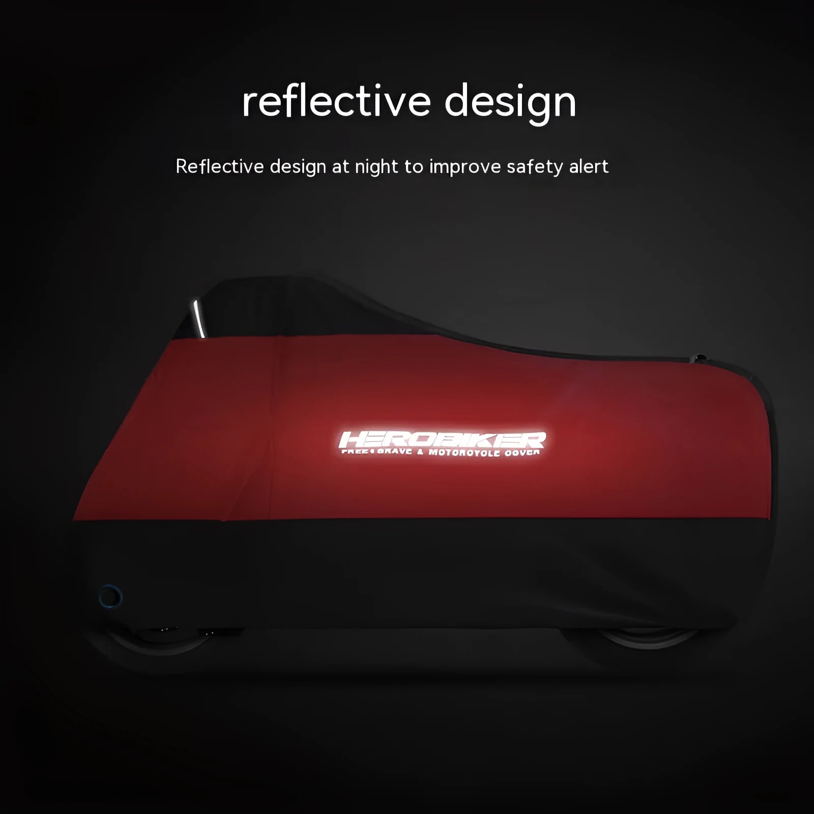 Motorcycle rain cover in black colour with anti-theft features and heat insulation properties