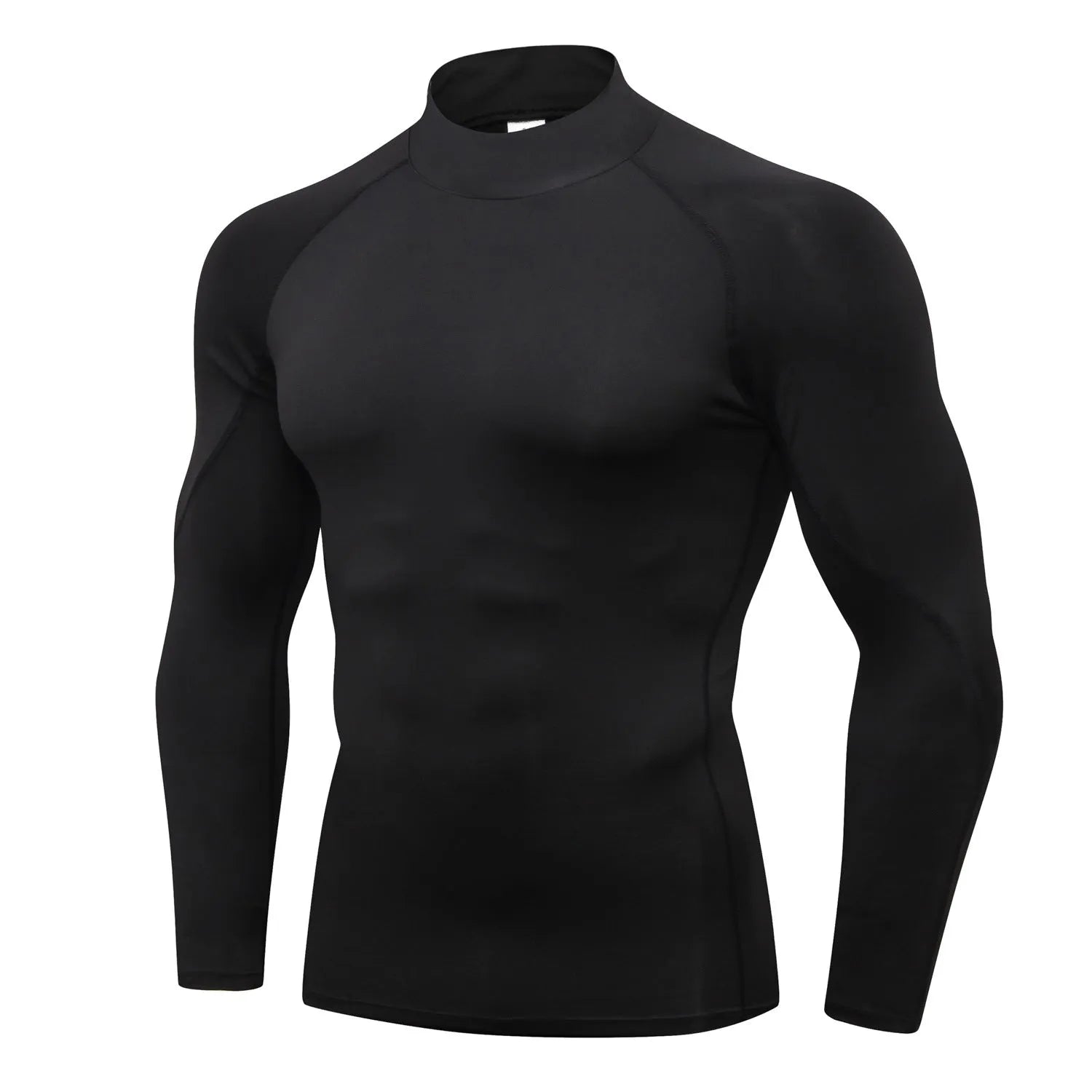 Quick-drying polyester collar sweater for men in black with dark grey line detail