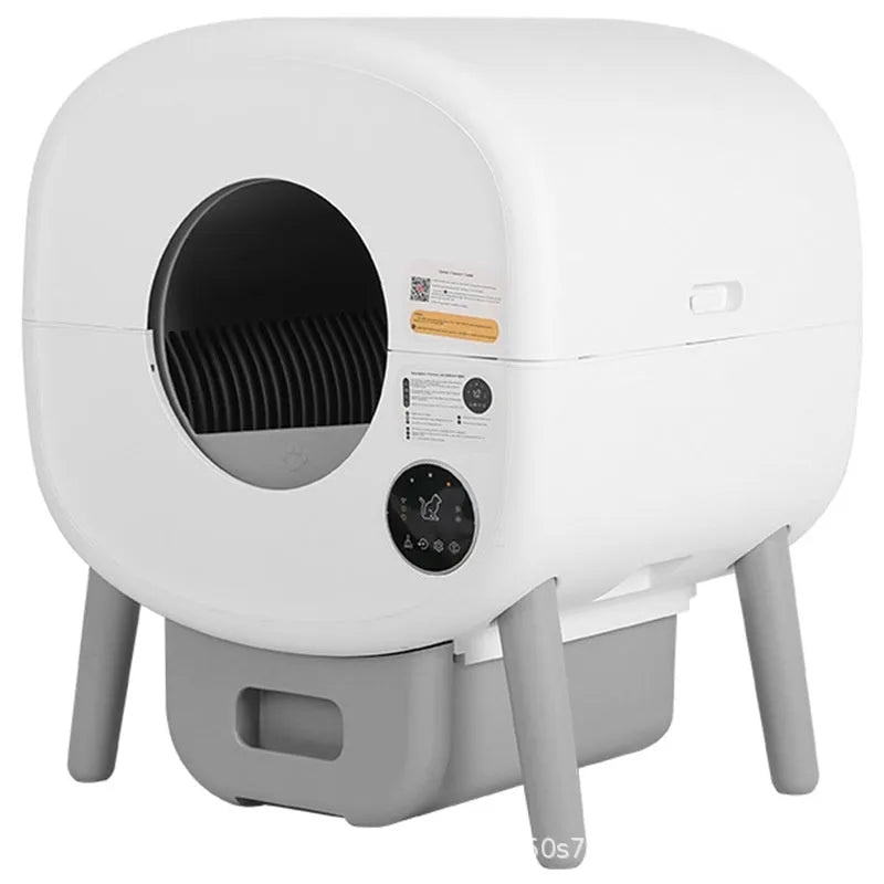 Automatic self-cleaning cat litter box with intelligent sensor system
