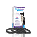 Four dog anxiety relief collars in assorted colours with adjustable 62cm length and TPR material