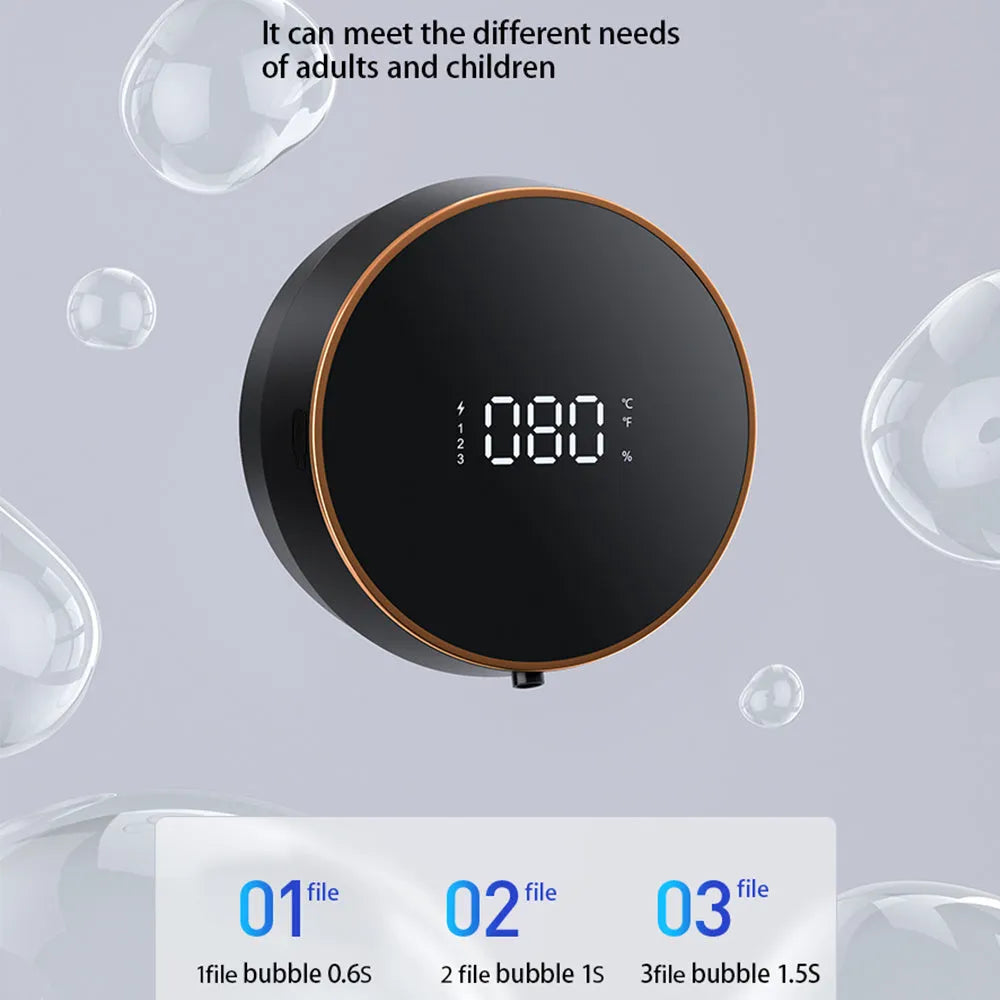 Smart foam dispenser with auto-sensing and USB charging for wall mounting