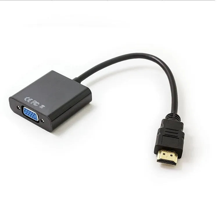 HDMI to VGA converter adapter with 0.3 metre cable in black or white colour