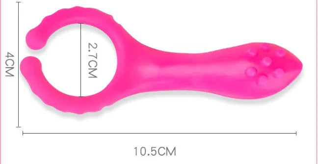 Rose Red silicone vibration clip with 103mm length and 20mm width