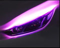 Car LED daytime running light strip with flowing turn signal indicator in silicone housing
