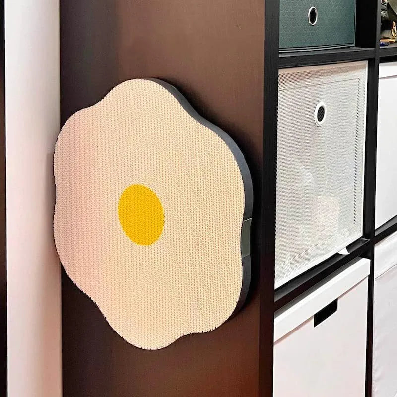 Wall mounted cat scratching board with corrugated surface in four colour options