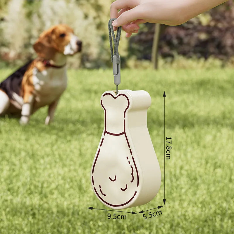 Portable pet water feeder bottle with food container in orange or white colour