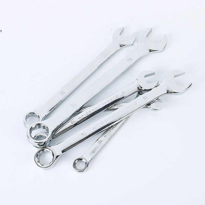 61-piece chrome vanadium steel auto repair socket wrench set with ratchets and metric sockets displayed.