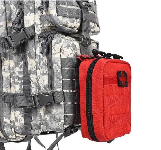Tactical medical vest accessory bag in wear-resistant nylon fabric with Velcro attachment