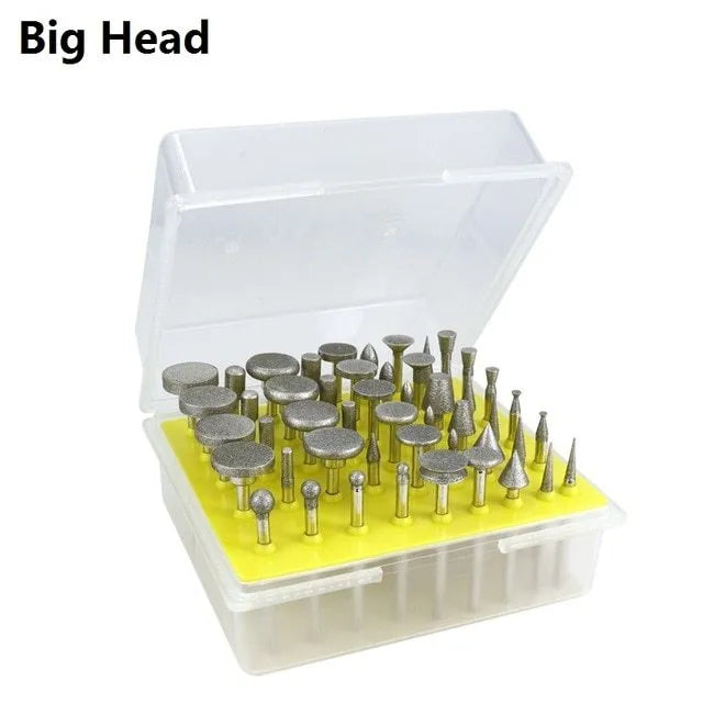 Alloy diamond grinding head set with elliptical cone shape for glass and stone work
