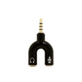 3.5mm mobile phone adapter headphone splitter in six colour options showing gold plated connections